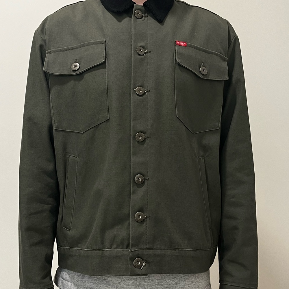 Green Seager Canvas Jacekt. Size XL.